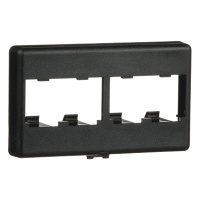 PANDUIT - Placa de Mobiliario Modular / 4 Puertos Mini-Com / ABS / 2.9 x 1.77 x 0.88 in / Negro