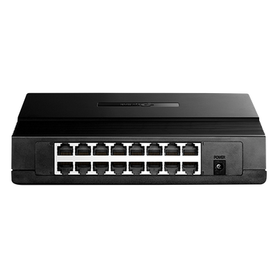 TP-LINK - Switch de escritorio / 16 puertos RJ45 / 10/100 Mbps / Sin ventilador / 7.9 x 5.6 x 1.6 in