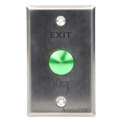 ACCESSPRO - Botón de Emergencia Tipo Hongo / Contacto Normalmente Abierto / Acero Inoxidable 16 mm / Placa 115 x 70 x 30 mm / 24 VCC / 500,000 Ciclos