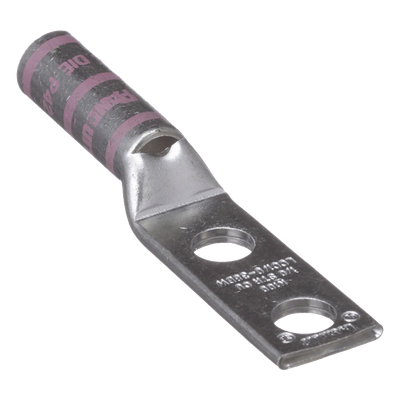 PANDUIT - Zapata de Compresión / Cal. 1/0 AWG / Doble Barreno 3/8 in (9.5 mm) / 35 kV / UL 90°C / Barril Largo con Ventana de Inspección