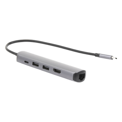 UGREEN - Docking Station USB-C / 5 en 1 / HDMI 4K@60Hz / 2 USB-A 3.1 5 Gbps / RJ45 Gigabit / PD 100W / Aluminio
