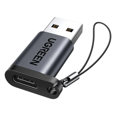 UGREEN - Adaptador USB 3.1 Tipo C a USB-A 3.0 |Carga y Sincronización de Datos | Admite Corriente de 3A | Transferencia de hasta 5 Gbps | Amplia Compatibilidad | Chip VL160 | Caja de Aluminio | Color Negro.