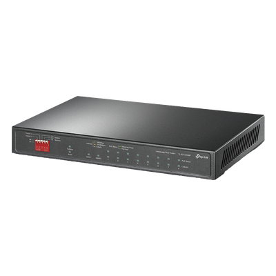 TP-LINK - Switch PoE+ No Administrable de Escritorio / 10 Puertos / 8 Puertos PoE+ 802.3af/at / Presupuesto 123 W / Alcance Extendido 250 m (820 pies) / Rendimiento 20 Gbps