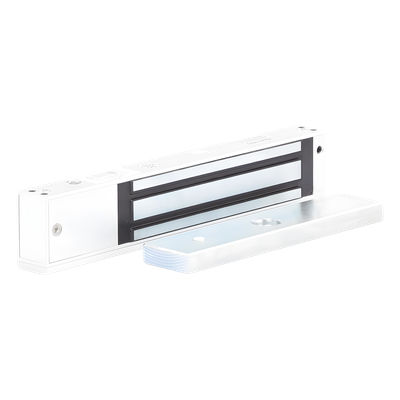 ACCESSPRO - Chapa Magnética Electromagnética / 280 kg (600 lbs) / Temporizador 0-9 s / Voltaje Dual 12/24 VDC / Sensor de Puerta NO/NC / LED Indicador