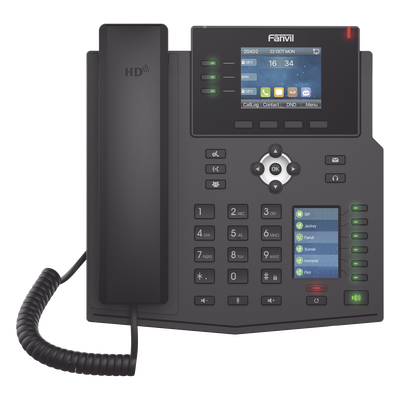 FANVIL - Teléfono IP Empresarial / 12 Líneas SIP / Pantalla Dual Color / 30 Teclas DSS/BLF / Gigabit PoE / Audio HD Opus