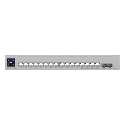 UBIQUITI - Switch PoE Administrable / 16 Puertos / 4x 2.5 GbE PoE++ / 12x GbE PoE+ / 2x SFP+ 10G / 180W / Pantalla Táctil 1.3'