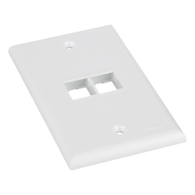 PANDUIT - Placa de Pared Vertical / 2 Puertos Keystone / Montaje Vertical / 69.8 x 114.3 mm / 2.75 x 4.5 pulg. / Blanco