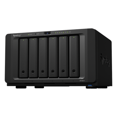 SYNOLOGY - NAS de 6 Bahías / Procesador AMD Ryzen V1500B 4 Núcleos 2.2 GHz / 4 GB DDR4 ECC Expandible a 32 GB / Puerto 10GbE RJ-45 / Expansión a 16 Bahías / 2 Ranuras M.2 NVMe / RAID Híbrido