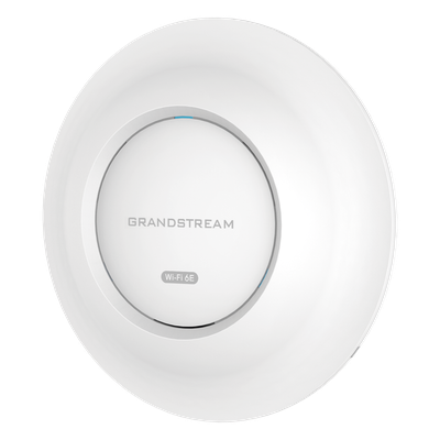 GRANDSTREAM - Punto de Acceso Wi-Fi 6E / Tribanda / Hasta 5.4 Gbps / 384 Clientes Simultáneos / Cobertura 175 m (574.1 ft) / MU-MIMO 2x2:2 OFDMA