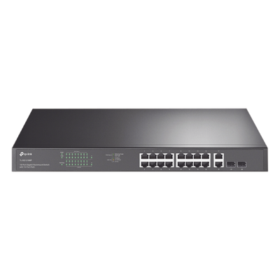 TP-LINK - Switch PoE / 16 Puertos Gigabit / 2 SFP / 2 Combo / 250W PoE / 36 Gbps / Rackmount