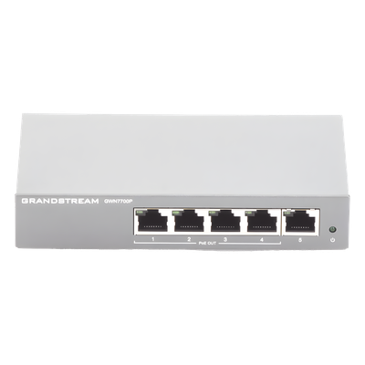 GRANDSTREAM - Switch PoE+ Gigabit No Administrable / 5 puertos / 4 puertos PoE+ 30W / 60W total / 10 Gbps
