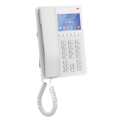 GRANDSTREAM - Teléfono IP Hotelero / Pantalla LCD Color / 2 Líneas SIP / Wi-Fi 6 / Códec Opus / 3 Vías Conferencia