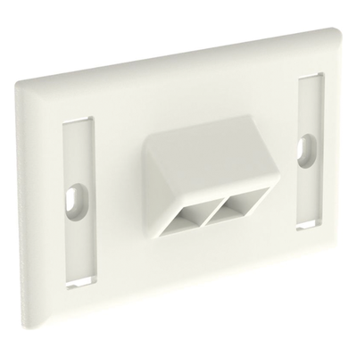 PANDUIT - Placa de Pared Horizontal / 2 Puertos Keystone / Blanco Mate / 2.75 x 4.5 pulg.