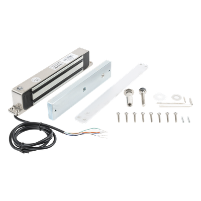 ACCESSPRO - Chapa Magnética Electromagnética / 600 lbs (272 kg) / Montaje Superficial / IP68 / Dual 12V/24V DC / -10°C a +55°C
