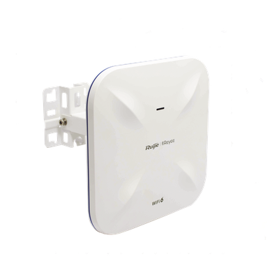 RUIJIE - Punto de Acceso Mesh Wi-Fi 6 / 2.4 GHz 574 Mbps / 5 GHz 1200 Mbps / PoE Gigabit / SFP Óptico / 4 dBi y 6 dBi / Exterior 360°