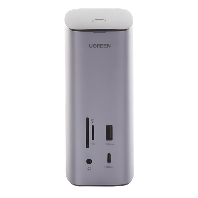 UGREEN - Docking Station USB-C 12 en 1 / 8K HDMI / 4K DisplayPort / USB 3.2 Gen 2 10Gbps / Gigabit Ethernet / Lector SD+MicroSD / Audio 3.5mm / PD 100W