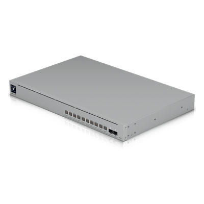 UBIQUITI - Switch PoE+++ Capa 3 / 10 Puertos 10GbE / 2 Puertos SFP+ / PoE 400 W / Etherlighting™ / 240 Gbps