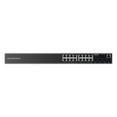 GRANDSTREAM - Switch Gigabit Administrable / 16 Puertos RJ45 10/100/1000 Mbps / 4 Puertos SFP Uplink / 40 Gbps Capacidad de Conmutación