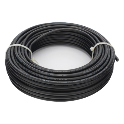 EPCOM POWERLINE - Cable Fotovoltaico / 6 mm² (10 AWG) / Cobre Estañado / 2000V / Rango -40°C a 120°C / Rollo 25 m (82 ft) / UL 4703 y TUV