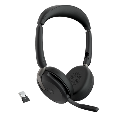 JABRA - Diadema Bluetooth / ANC Híbrido / Bluetooth 5.2 + USB-A / Alcance 30 m (98.4 ft) / Batería 32 h / Diseño Plegable
