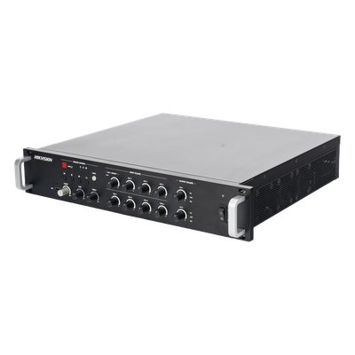 HIKVISION - Amplificador de Red / 2 Zonas 250W / Salida 100V/70V / Bluetooth 5.0 / Entrada de Alarma / Control por Software