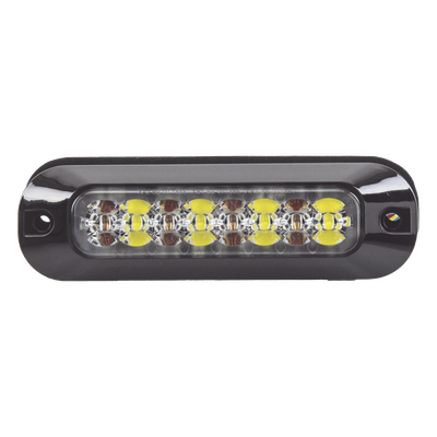 ECCO - Luz Auxiliar LED / 4 LEDs Ultra Brillantes / 21 Patrones de Destello / 12-24 VCC / SAE J595 Clase I / Mica de Policarbonato Transparente