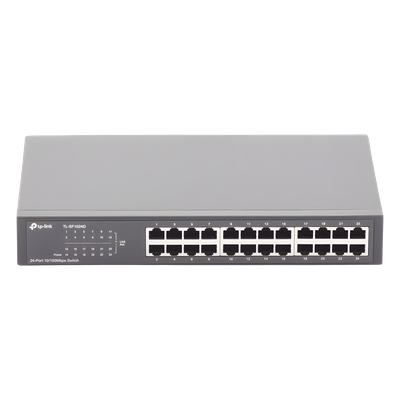 TP-LINK - Switch no administrable / 24 puertos 10/100 Mbps / 35.7 Mpps / Escritorio o rack