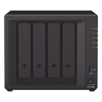 SYNOLOGY - Servidor NAS de escritorio con 4 bahías / Expandible a 9 bahías / Hasta 144 TB