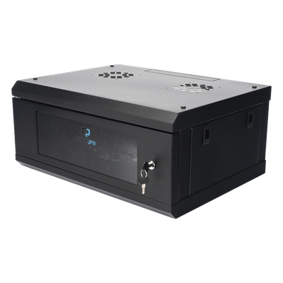LINKEDPRO - Gabinete de Pared / 4U / 19 in / 455 mm Profundidad / 1.49 ft / Cristal Templado / Acero Reforzado