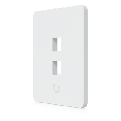 UBIQUITI - Placa Keystone Universal / 2 Puertos / Superficie Pintable / Montaje Vertical / 4 Piezas