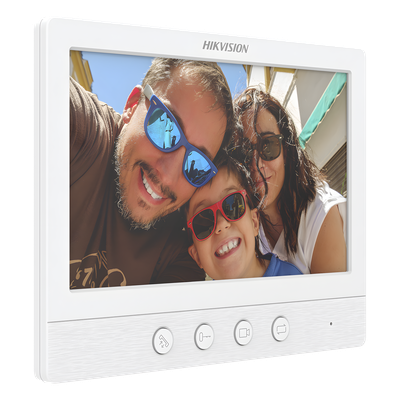 HIKVISION - Monitor Adicional para Videoportero / Pantalla 7 Pulgadas / Resolución 1024x600 / Botones Mecánicos / Instalación 4 Hilos 100 m (328 ft)