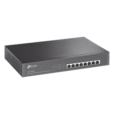 TP-LINK - Switch PoE+ / 8 Puertos Gigabit / 126W Total / 30W por Puerto / Escritorio o Rack
