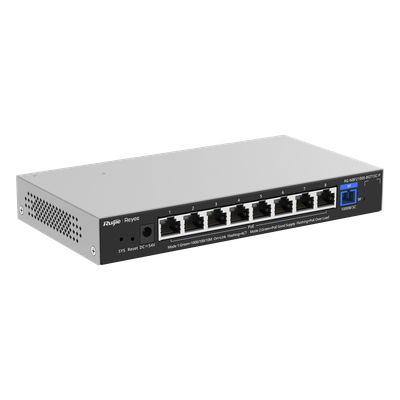 RUIJIE - ONU/Switch PoE+ Híbrido / 1 Puerto PON 1G SC/UPC / 8 Puertos Ethernet 1G / 120W PoE+ / 18 Gbps / 7.95 x 4.25 x 1.10 in