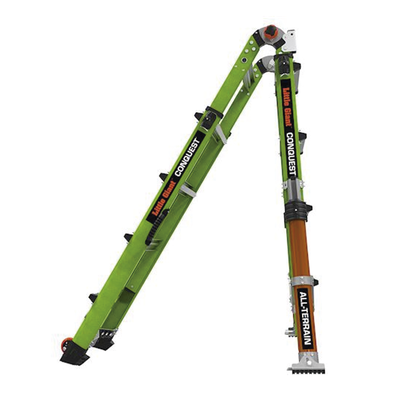LITTLE GIANT LADDER SYSTEMS - Escalera Multi-Posiciones / 6.7 m (22') / Suelos Inclinados / Bloqueo Rápido / Almohadilla Giratoria / Ruedas Tip Glide