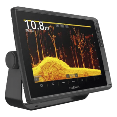 GARMIN - Plotter de pesca / Pantalla táctil 12" / Sonda CHIRP + SideVü + ClearVü / 600W / IPX7 / Sin transductor