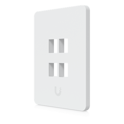 UBIQUITI - Placa Keystone / 4 Puertos / Superficie Pintable / Montaje 1-Gang / Paquete 4 Piezas