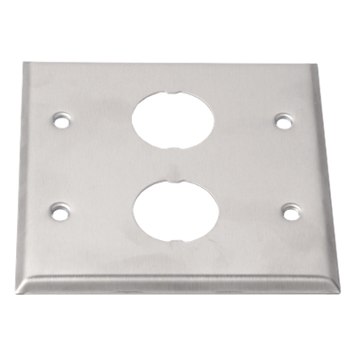 PANDUIT - Placa de Pared Doble Industrial / 2 Puertos / Acero Inoxidable / 4.59x4.5x0.16 in / Montaje Vertical