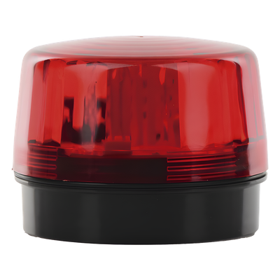 SFIRE - Luz Estroboscópica LED / 55 LEDs de Alta Intensidad / 8 Patrones de Parpadeo Ajustables / Batería de Respaldo 9V / Voltaje Universal 12-24 Vcc/Vca / IP66/IP55 / Bocina 100 dB