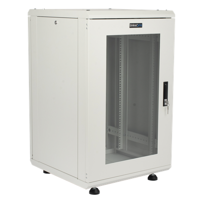 LINKEDPRO - Gabinete Rackeable / 18U / 19 in / Puerta Cristal / Carga 750 Kg / 600x605x930 mm (23.6x23.8x36.6 in) / 3.05 ft Alto