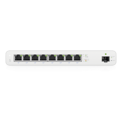 UBIQUITI - Switch PoE Pasivo / 8 Puertos GbE / 1 Puerto SFP / 110 W (27 V) / 30 W por Puerto / Aislamiento de Puertos / DHCP Snooping