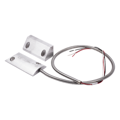 SFIRE - Contacto Magnético de Piso / Salida Dual NC/NA / GAP 65 mm (2.5 in) / Cubierta de Aluminio / Cable Blindado 55 cm / Certificación UL & CE