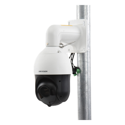 HIKVISION - Cámara PTZ IP / 4 Megapixel / Zoom Óptico 25x / IR 200 m (656.2 ft) / Audio y Luz Estroboscópica / IP66 / IK10 / Hi-PoE