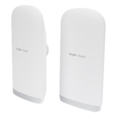 RUIJIE - Kit Punto a Punto / Wi-Fi 5 867 Mbps / 5 GHz / Alcance 5 km (16,404 ft) / Antena 16 dBi / 3 Puertos Gigabit / IP55 / Administración Cloud