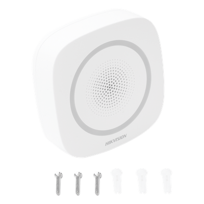 HIKVISION - Sirena Inalámbrica Interior / 110 dB / Bidireccional / IP54 / -10 a 60 °C / Alimentación Dual