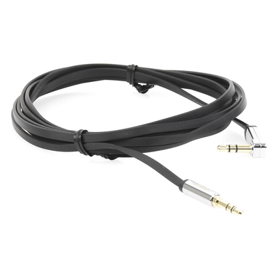UGREEN - Cable Auxiliar Plano / 2 m (6.6 ft) / Conector 3.5 mm Macho-Macho / Ángulo 90° a Recto / Audio Estéreo Hi-Fi