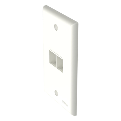 PANDUIT - Placa de Pared Vertical / 2 Puertos Keystone / Diseño Plano / 69.8 x 114.3 mm / Blanco Mate