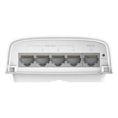 TP-LINK - Switch PoE para Exterior / 5 Puertos Gigabit / PoE++ 90W IN / 4x PoE+ 64W OUT / IP55 / 10 Gbps / Gestión Omada