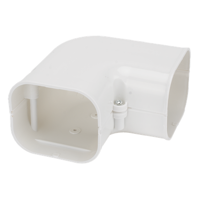 THORSMAN - Codo plano para aire acondicionado / PVC rígido blanco / 4 canaletas de 1 m (3.28 ft) / 11 piezas / -20°C a 75°C