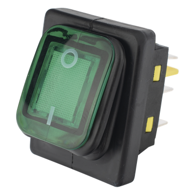 ACCESSPRO - Interruptor Industrial / LED Verde / IP65 / NO-COM-NC / -40°C a 125°C / 30A / 38 x 28 x 29.5 mm