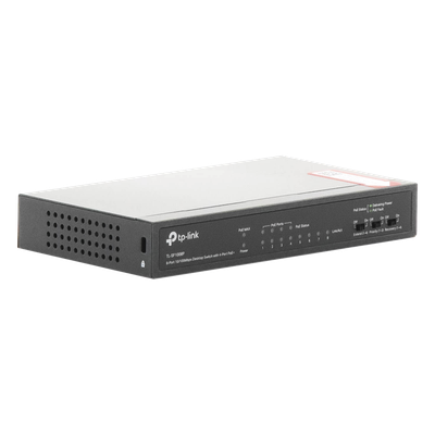TP-LINK - Switch PoE+ No Administrable / 8 Puertos 10/100 Mbps / 4 Puertos PoE 802.3af/at / 66W / Alcance Extendido 250 m (820 pies) / Sin Ventilador
